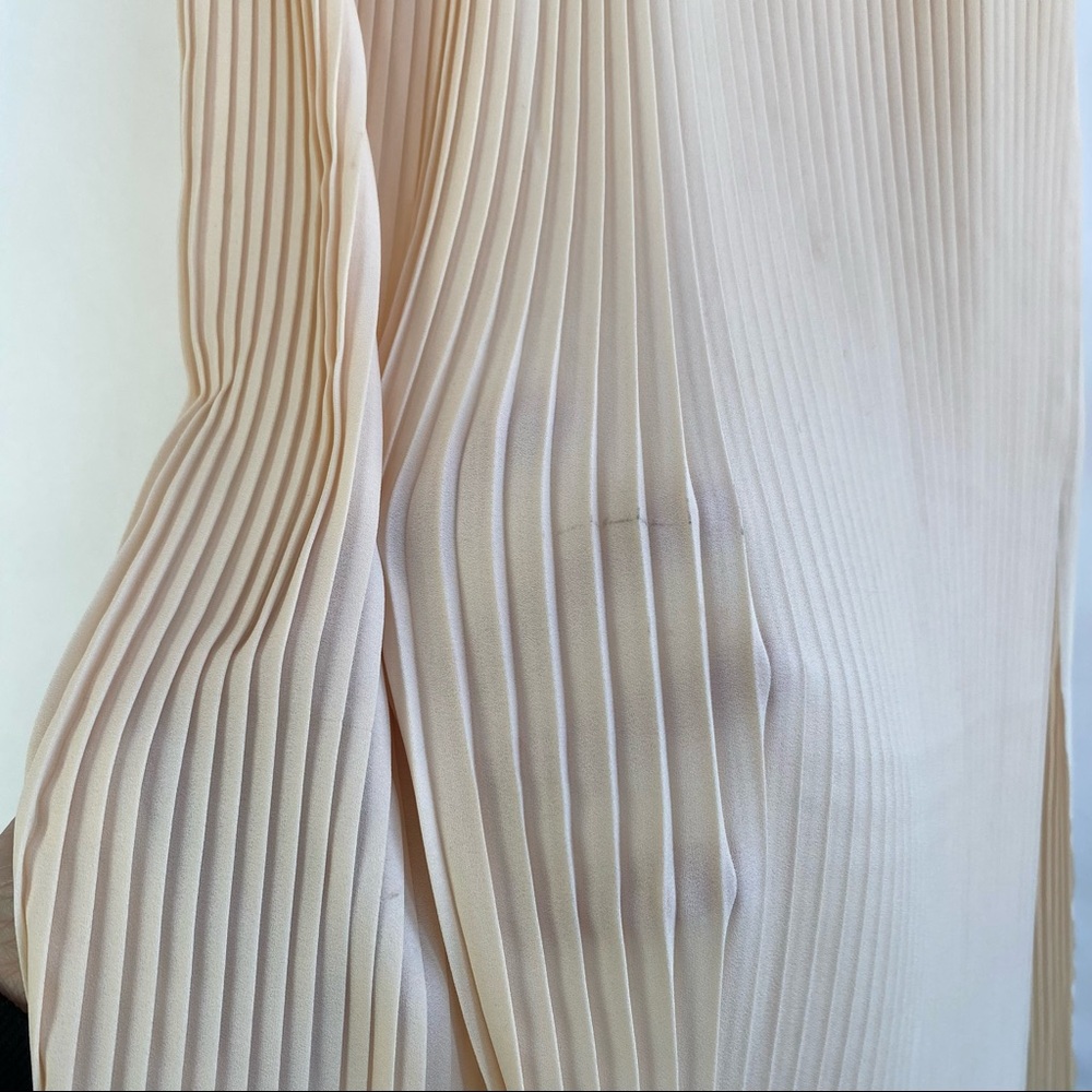 & other stories Blush Pink Pleated Side Slit Midi Skirt - Picture 2 of 8